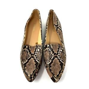 Express Size 8 Flats‎ Brown Snakeskin Pointed Toe Dress Formal Workwear Business